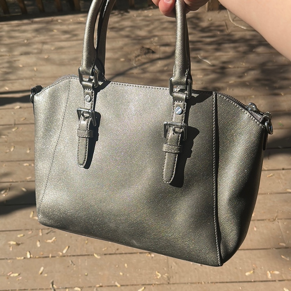 Ciara Large Saffiano Leather Satchel metallic - Picture 4 of 11